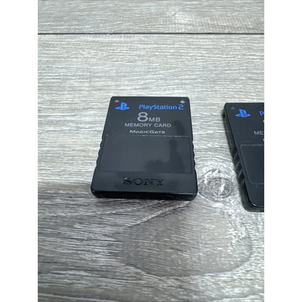 2 Official Original OEM Sony PlayStation 2 II Memory Card (Black) PS2 Authentic!